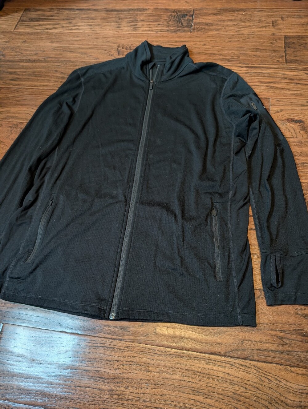 Icebreaker Merino Wool Men's Black Zip Up Lightweight Size XL